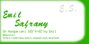 emil safrany business card
